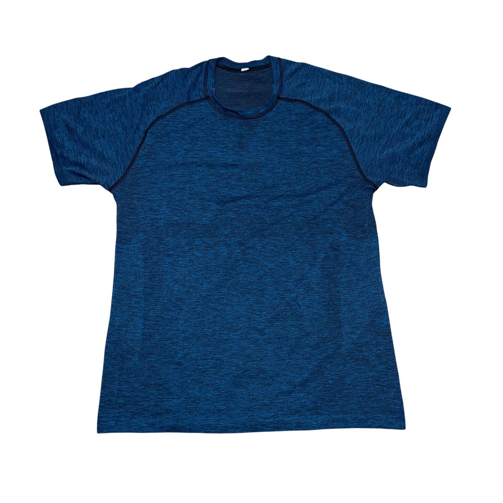 Lululemon Metal Vent Tech Shirt Mens L Blue Excellent Heathered Short Sleeve